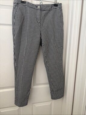 Michael Kors Black and White Gingham Chinos
